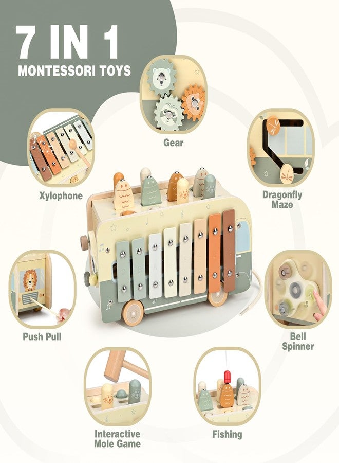 Vanplay Montessori Toys for 1 Year Old - Wooden Hammering Pounding Toys for One Year Old Girls Boy Gifts, 7 in 1 Learning Activities for Baby First Christmas Birthday Gifts for Toddlers 1-3-2-4 - Image 2